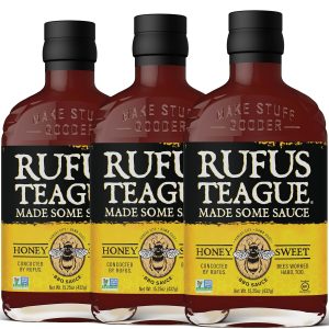 Rufus Teague Honey Sweet BBQ Sauce, 3 Pack, Premium Barbecue Sauces with Natural Ingredients, Award-Winning Bold Flavor, Gluten-Free, Non-GMO, 15.25 oz